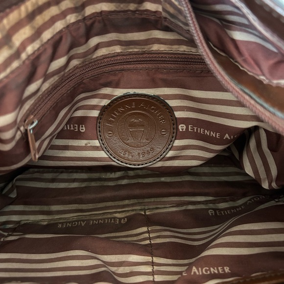 Etienne Aigner Vintage brown leather & suede patchwork shoulder bag - Picture 7 of 10